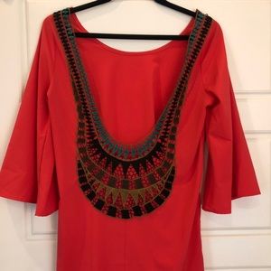 Beautiful Coral Backless Dress